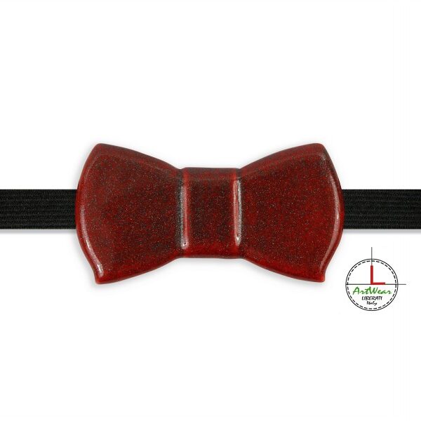 Papillon in ceramica unisex modello Romantico Brillante, colore rosso