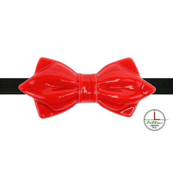 Papillon in ceramica elegante modello Capriccio, colore Rosso lucido