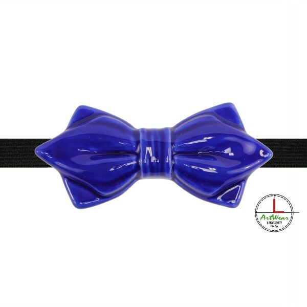 Papillon in ceramica elegante modello Capriccio, colore Blu lucido