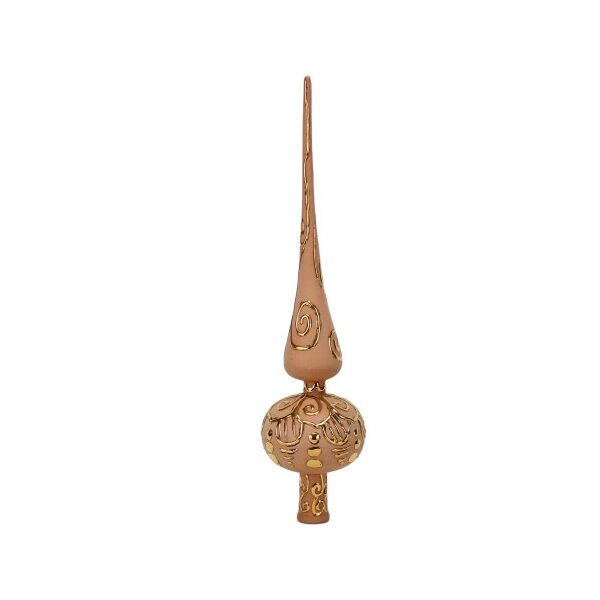 Puntale in ceramica per albero di Natale in terracotta con oro zecchino