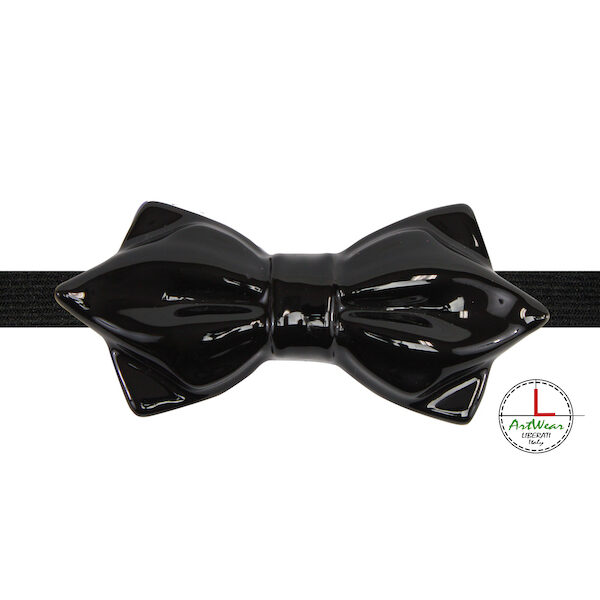 Papillon in ceramica elegante modello Capriccio, colore Nero lucido