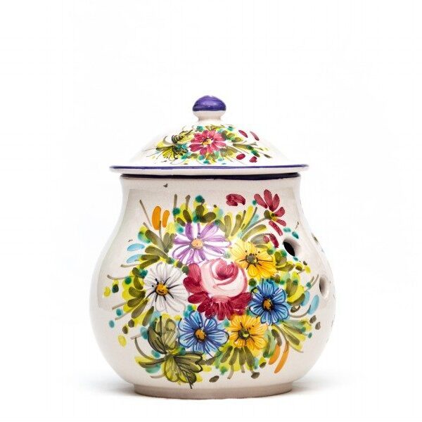 Barattolo portaaglio in ceramica fioraccio