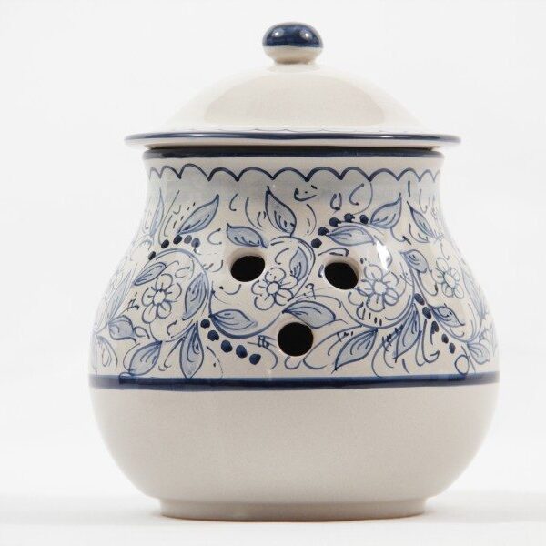 Barattolo Portacipolla in ceramica decoro teate