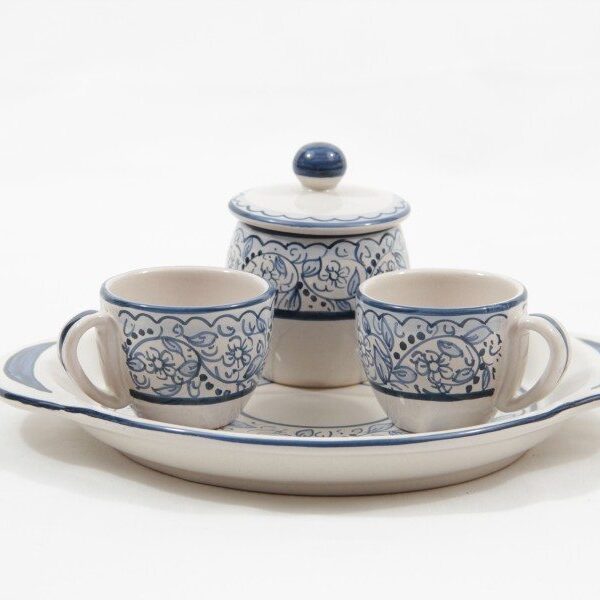 Servizio caffè in ceramica per due decoro Teate