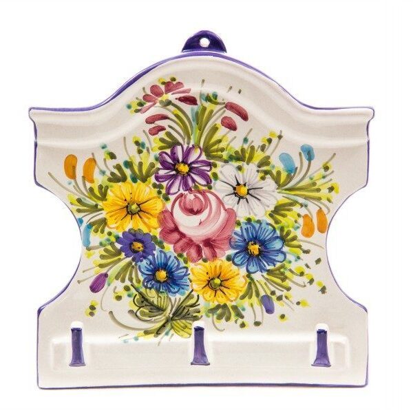Appendino in ceramica a casetta decoro Fioraccio
