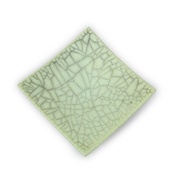 Centrotavola in ceramica raku nudo, quadrato