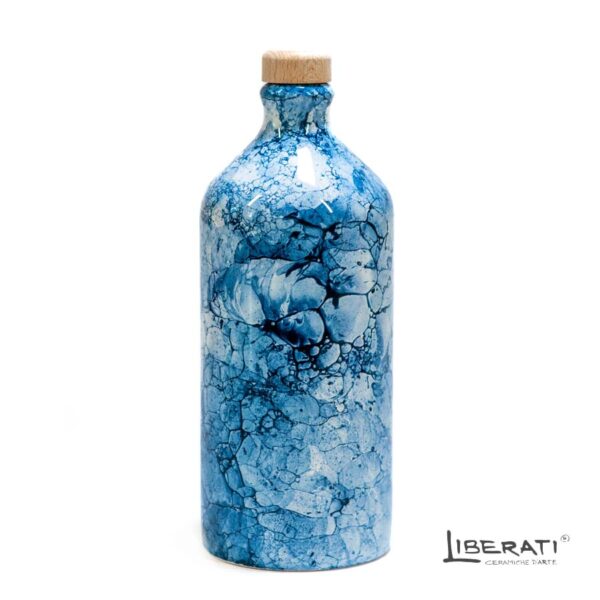 Bottiglia in ceramica modello Roma linea Bolle Blu