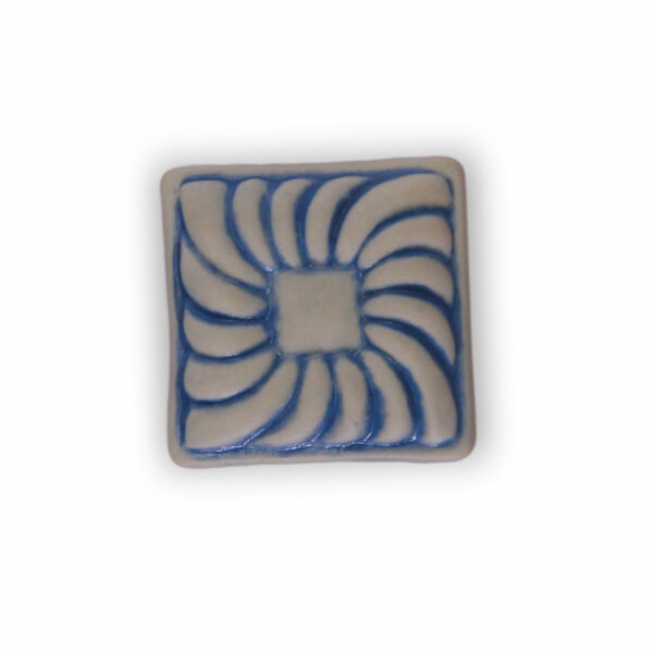 Pomello in porcellana modello Iris quadrato bluette