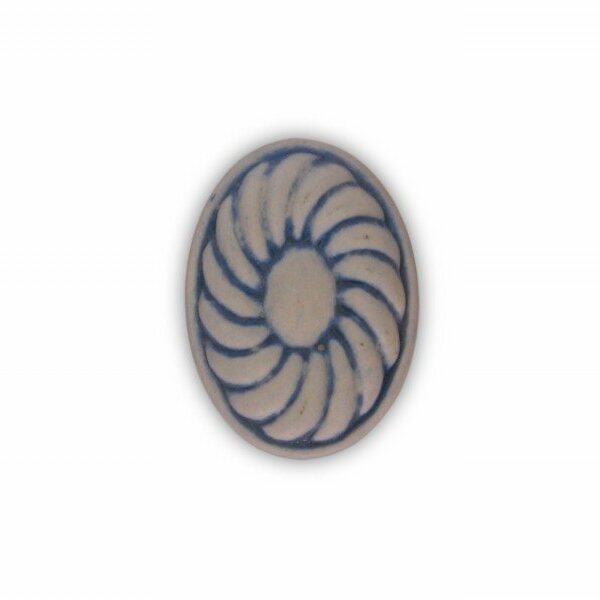 Pomello in porcellana modello Iris ovale bluette