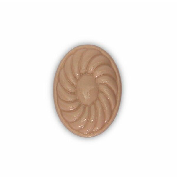 Pomello in porcellana modello Iris ovale rosa lucido