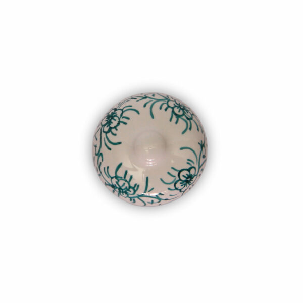 Pomello in maiolica dipinto a mano Smeraldo, base in cromo