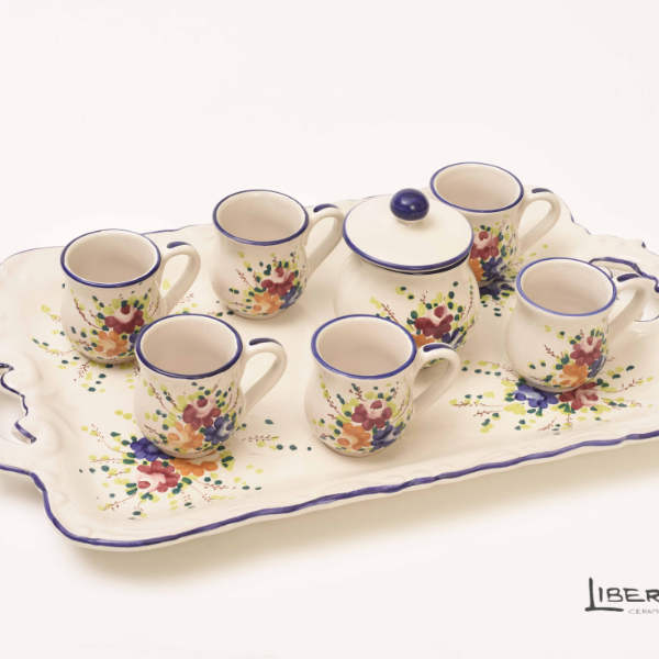Servizio caffè ceramica da 6 Rosaspina