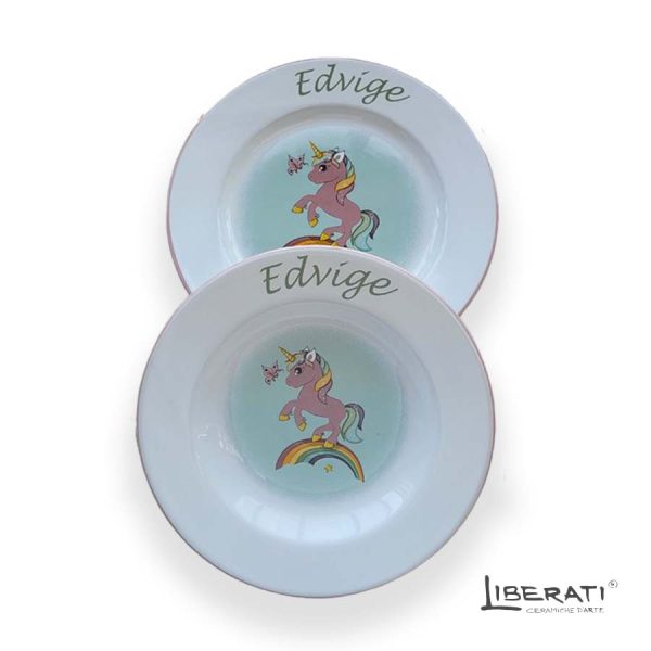 Piatto Set Pappa in ceramica Unicorno