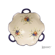 Fruttiera in ceramica con 3 manici Rosaspina