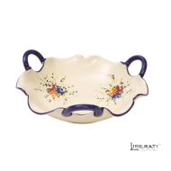 Fruttiera in ceramica con 3 manici Rosaspina