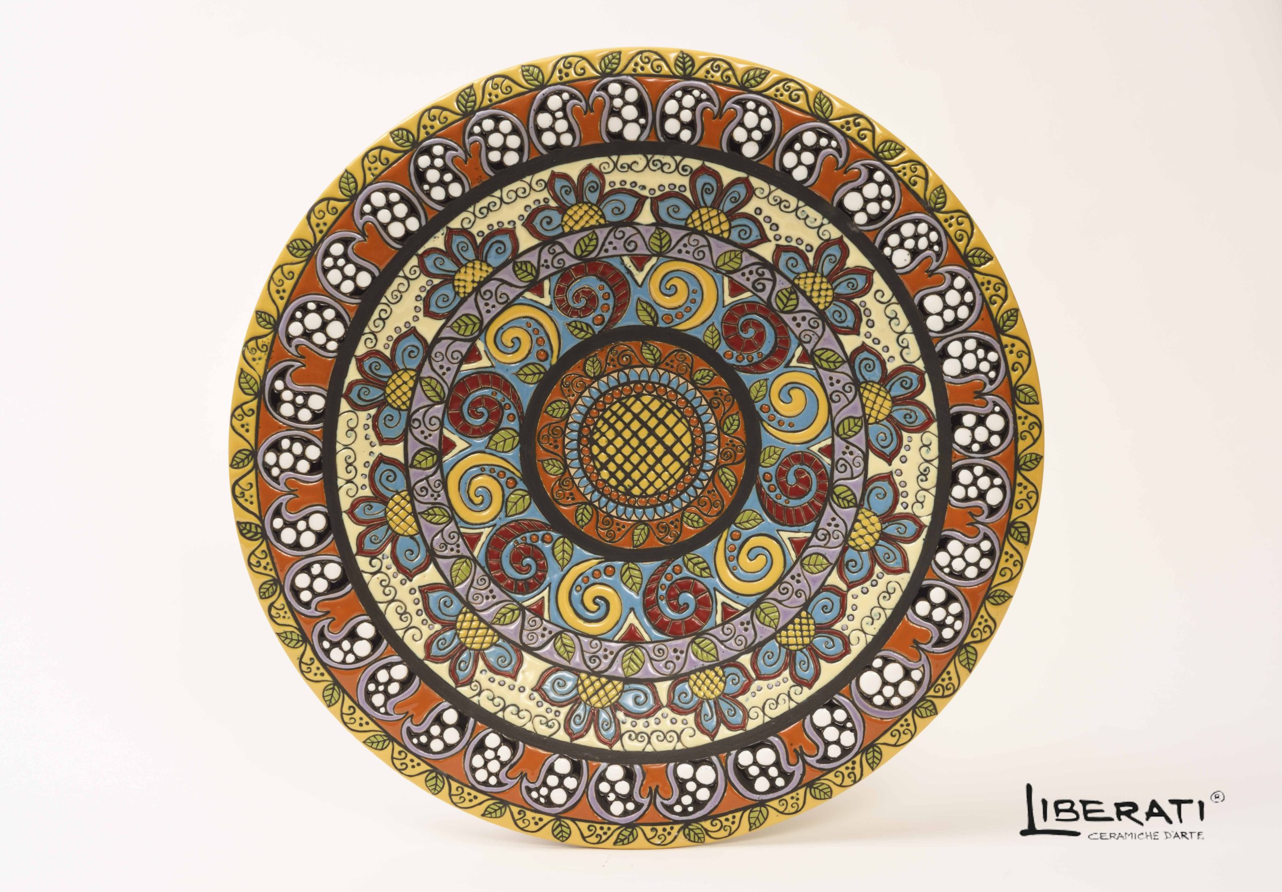 Piatto da muro o centrotavola cuerda seca D51 cm