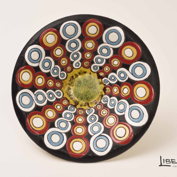 Centrotavola in ceramica con cristalli cuerda seca