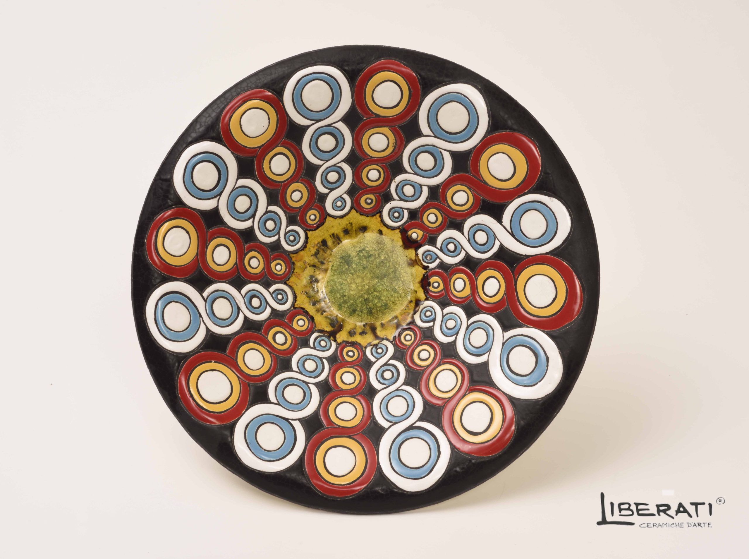 Centrotavola in ceramica con cristalli cuerda seca