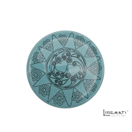 Piatto da muro in ceramica verde tiffany con Presentosa