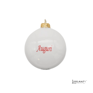 Pallina di Natale in ceramica di forma schiacciata con Presentosa