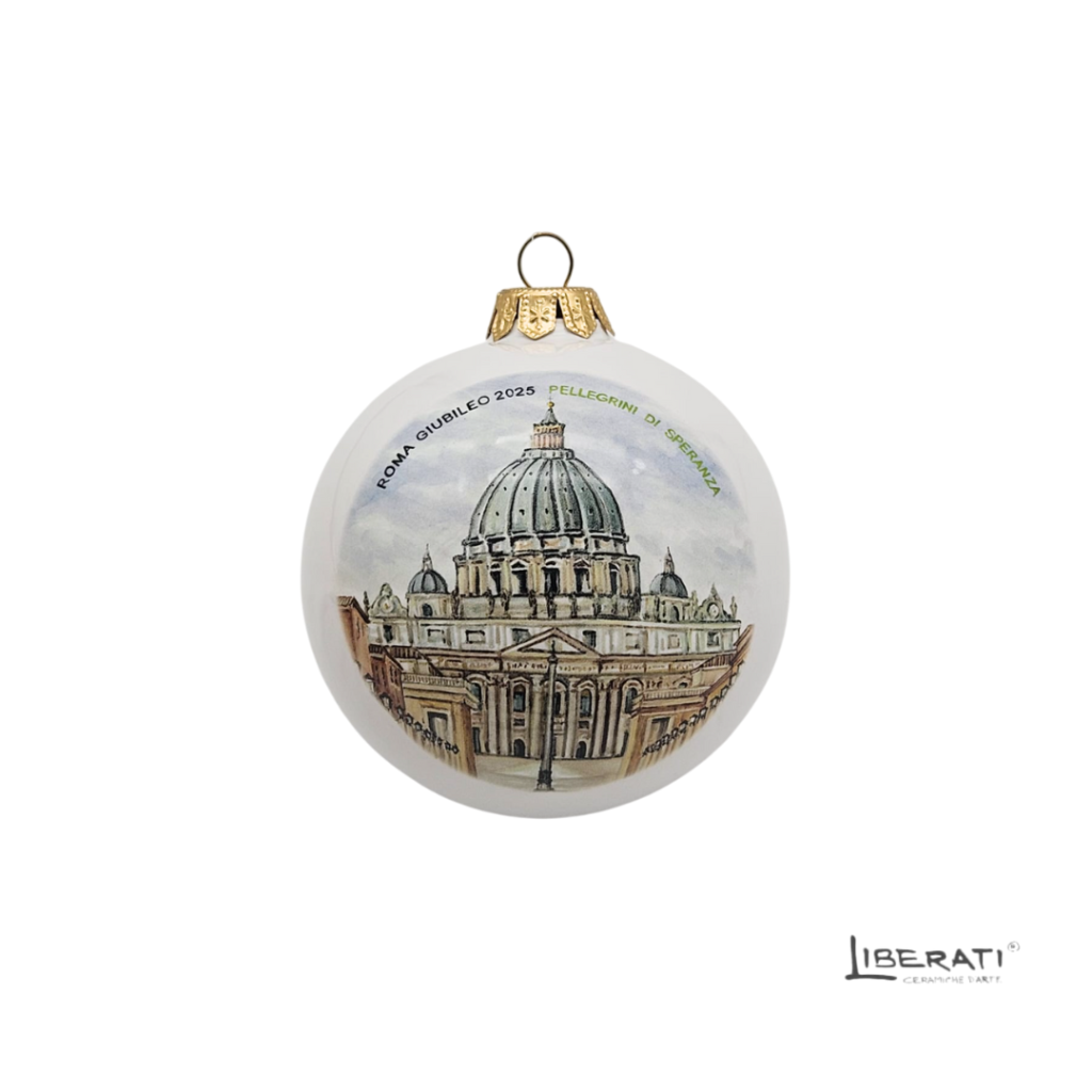 Pallina di Natale in ceramica Tributo al Giubileo del 2025