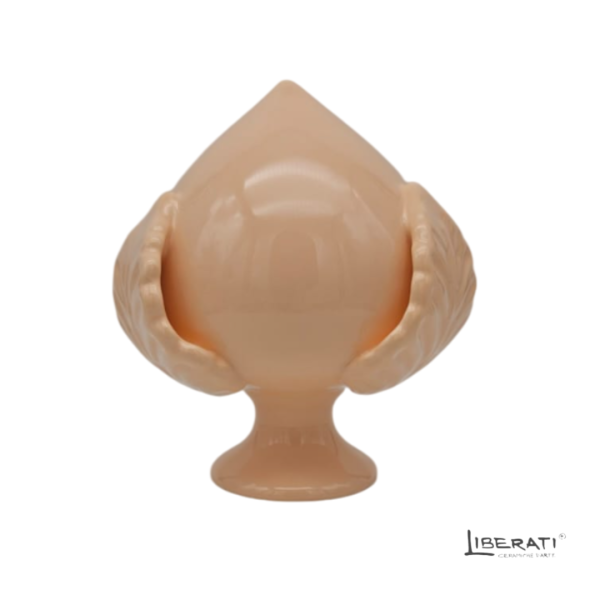 Pumo rosa pesca in ceramica artigianale