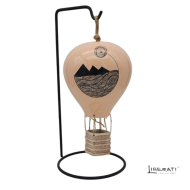 Mongolfiera in ceramica artigianale rosa pesca