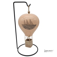 Mongolfiera in ceramica artigianale rosa pesca