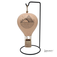 Mongolfiera in ceramica artigianale rosa pesca