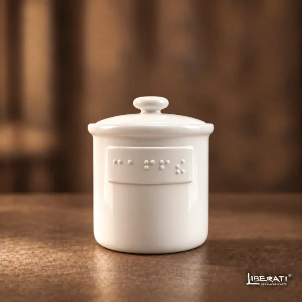 barattolo in ceramica artigianale caffè braille